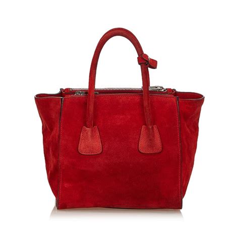 red suede prada purse|prada handbags red suede.